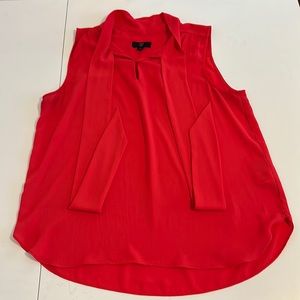 J crew red neck tie blouse
